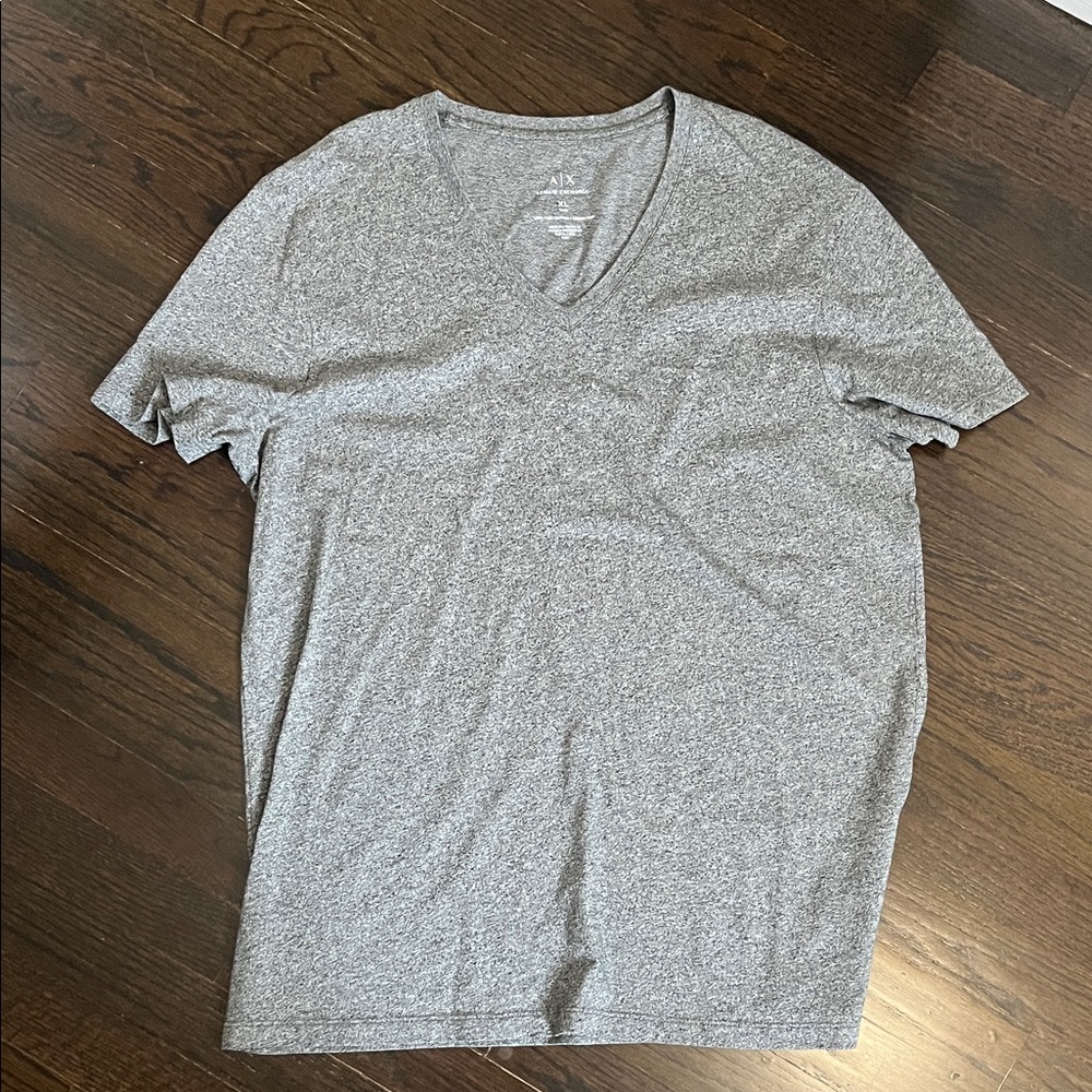 Armani Exchange Heather Gray V-Neck Tee